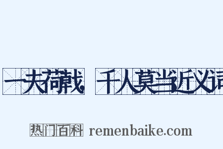 一夫荷戟，千人莫当近义词是什么意思的图片